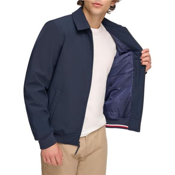 Men's Lightweight Water Resistant Varsity Bomber Jacket - Picture 5 of 8